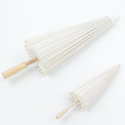 4 Paper Umbrellas 16" Decorative Parasol Wedding Favors - White and Natural UMB_PAP01_16_WHT