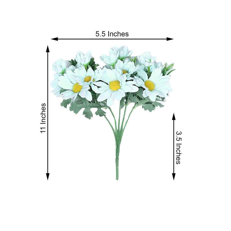 4 pcs 11" tall Faux Silk Daisy Flowers Bushes