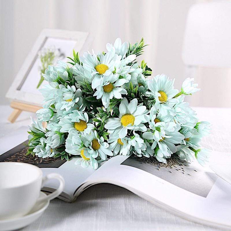 4 pcs 11" tall Faux Silk Daisy Flowers Bushes