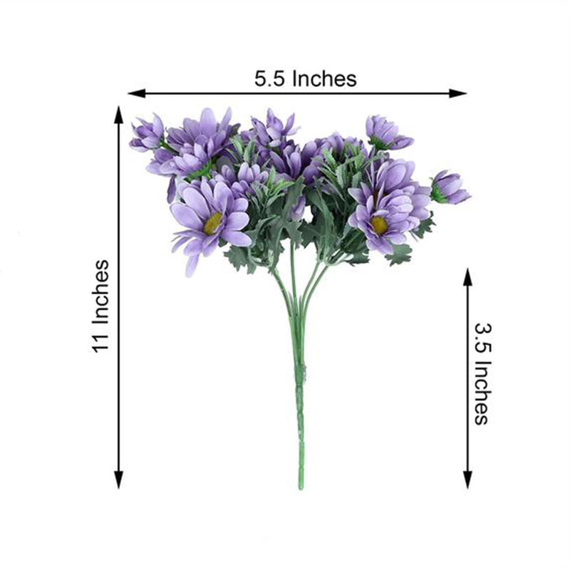 4 pcs 11" tall Faux Silk Daisy Flowers Bushes