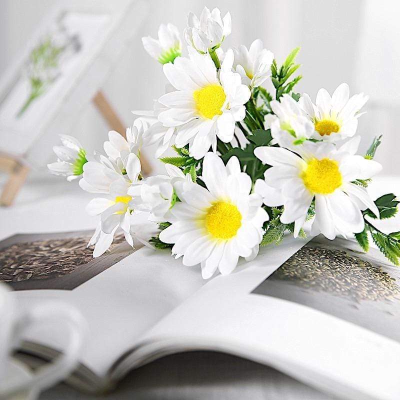 4 pcs 11" tall Faux Silk Daisy Flowers Bushes