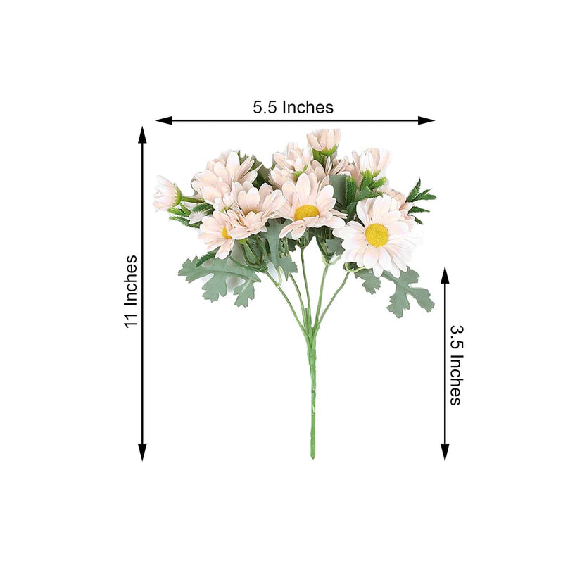 4 pcs 11" tall Faux Silk Daisy Flowers Bushes