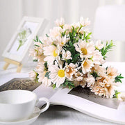 4 pcs 11" tall Faux Silk Daisy Flowers Bushes