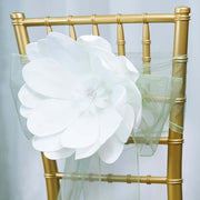 4 pcs 12" wide Artificial Dahlia Flowers for Wall Backdrop - White FOAM_FLO004_12_WHT