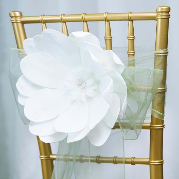 4 pcs 12" wide Artificial Dahlia Flowers for Wall Backdrop - White FOAM_FLO004_12_WHT