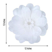 4 pcs 12" wide Artificial Dahlia Flowers for Wall Backdrop - White FOAM_FLO004_12_WHT