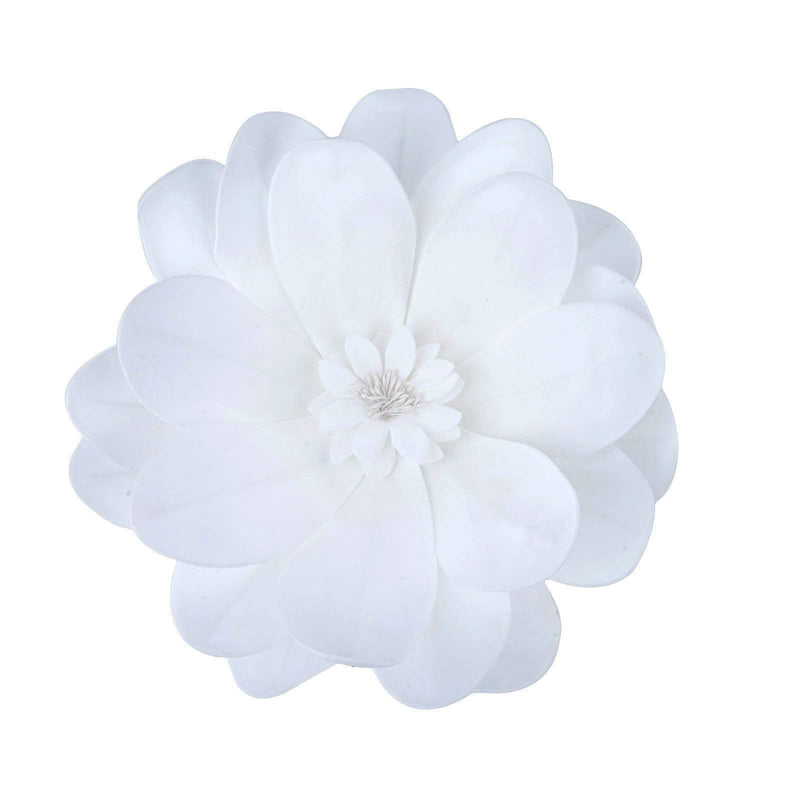 4 pcs 12" wide Artificial Dahlia Flowers for Wall Backdrop - White FOAM_FLO004_12_WHT