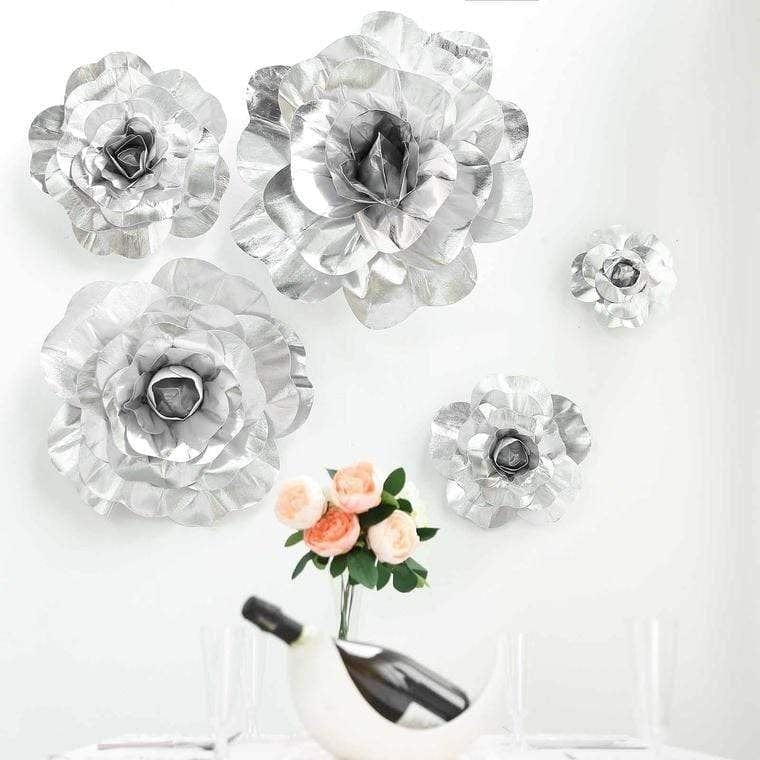 4 pcs 12" wide Artificial Large Roses Flowers for Wall Backdrop