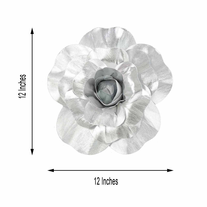 4 pcs 12" wide Artificial Large Roses Flowers for Wall Backdrop