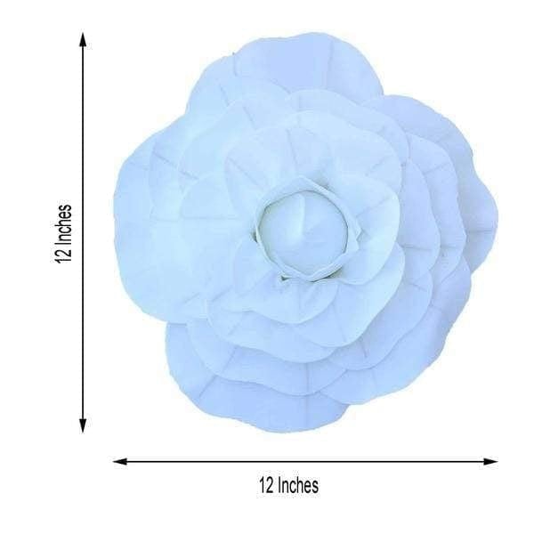 4 pcs 12" wide Artificial Large Roses Flowers for Wall Backdrop