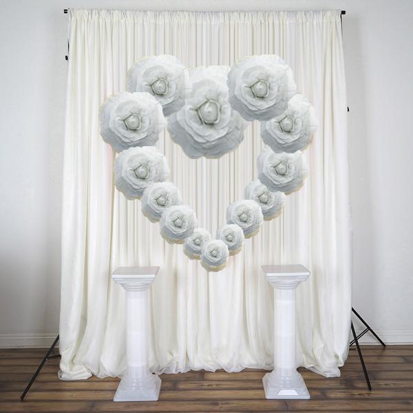 4 pcs 12" wide Artificial Large Roses Flowers for Wall Backdrop