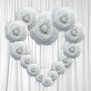 4 pcs 12" wide Artificial Large Roses Flowers for Wall Backdrop