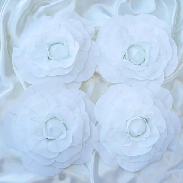 4 pcs 12" wide Artificial Large Roses Flowers for Wall Backdrop