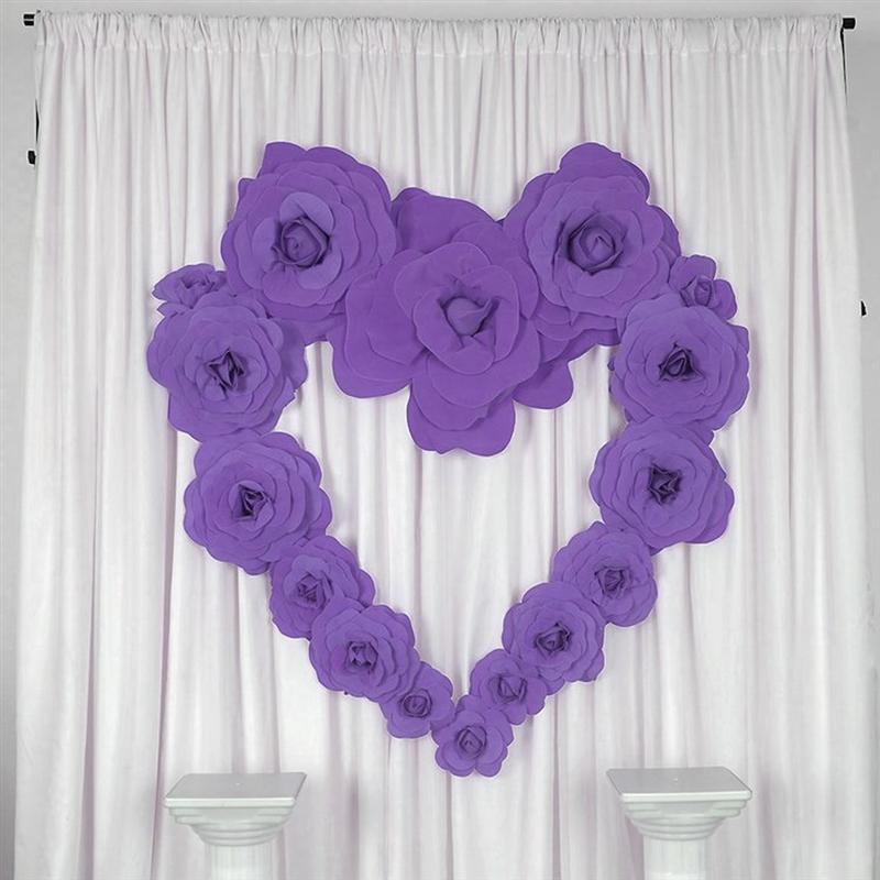 4 pcs 12" wide Artificial Large Roses Flowers for Wall Backdrop