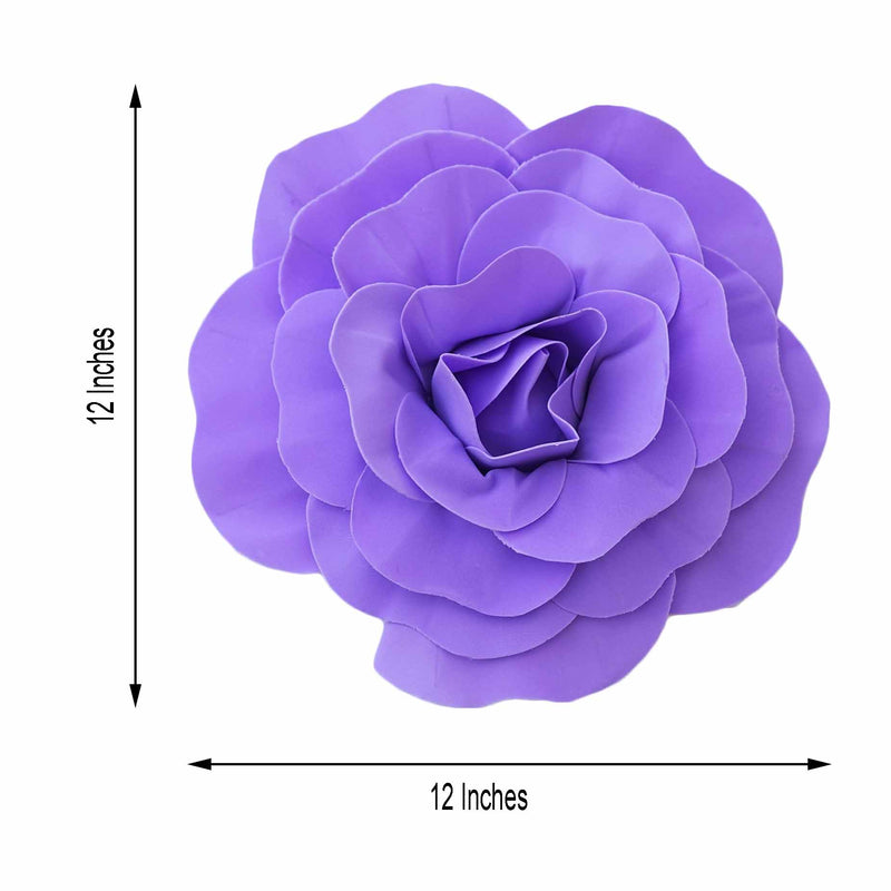 4 pcs 12" wide Artificial Large Roses Flowers for Wall Backdrop