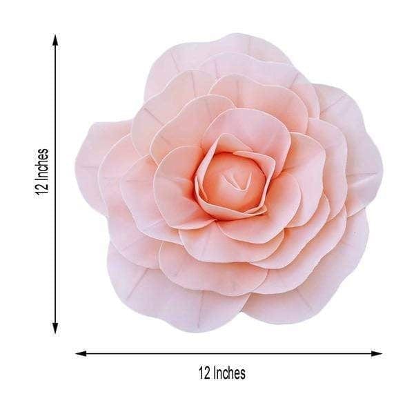 4 pcs 12" wide Artificial Large Roses Flowers for Wall Backdrop