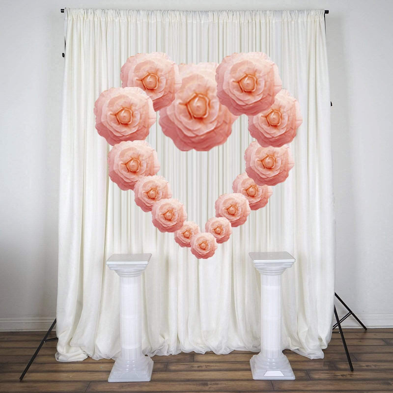 4 pcs 12" wide Artificial Large Roses Flowers for Wall Backdrop