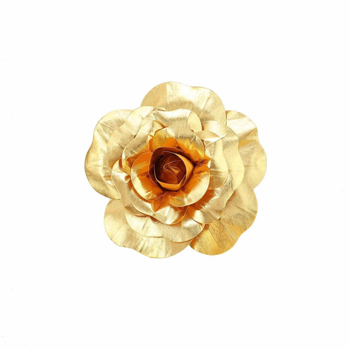 4 pcs 12" wide Artificial Large Roses Flowers for Wall Backdrop FOAM_FLO001_12_GOLD