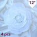 4 pcs 12" wide Artificial Large Roses Flowers for Wall Backdrop FOAM_FLO001_12_WHT
