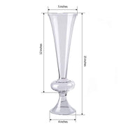 4 pcs 15" tall Trumpet Glass Wedding Vases - Clear VASE_A20