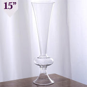 4 pcs 15" tall Trumpet Glass Wedding Vases - Clear VASE_A20