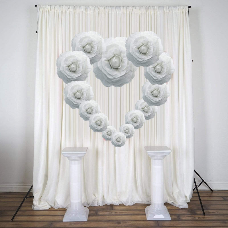 4 pcs 16" wide Artificial Large Roses Flowers for Wall Backdrop