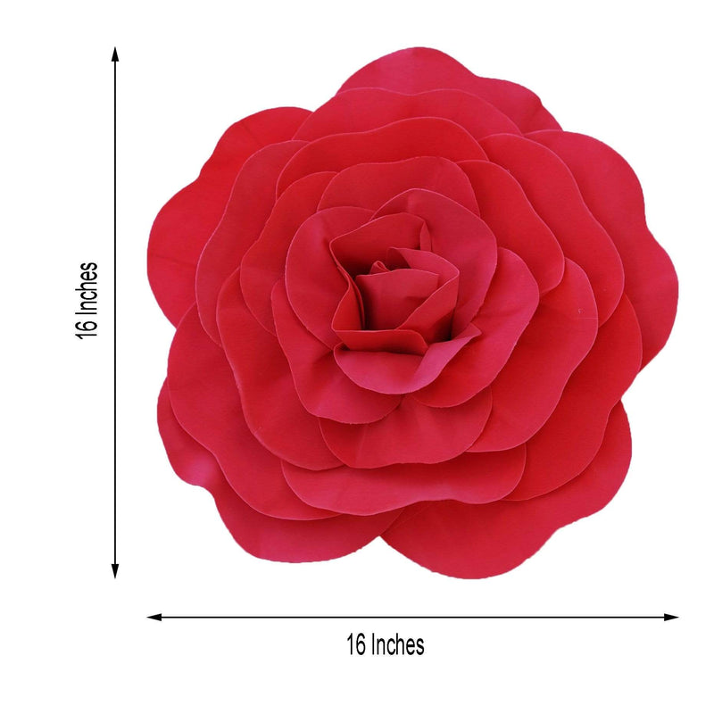 4 pcs 16" wide Artificial Large Roses Flowers for Wall Backdrop