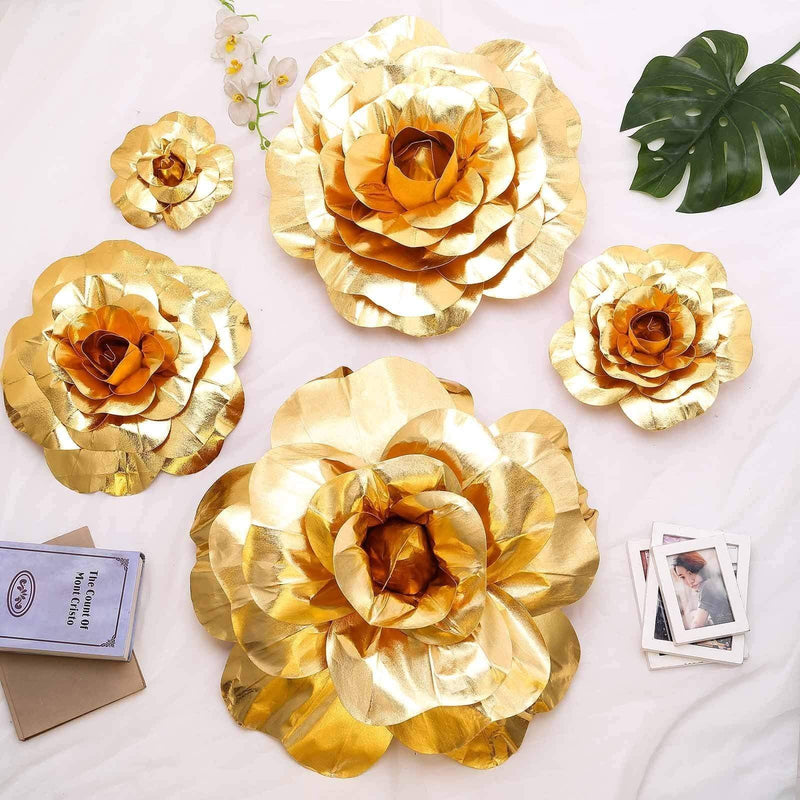 4 pcs 16" wide Artificial Large Roses Flowers for Wall Backdrop
