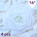 4 pcs 16" wide Artificial Large Roses Flowers for Wall Backdrop FOAM_FLO001_16_WHT
