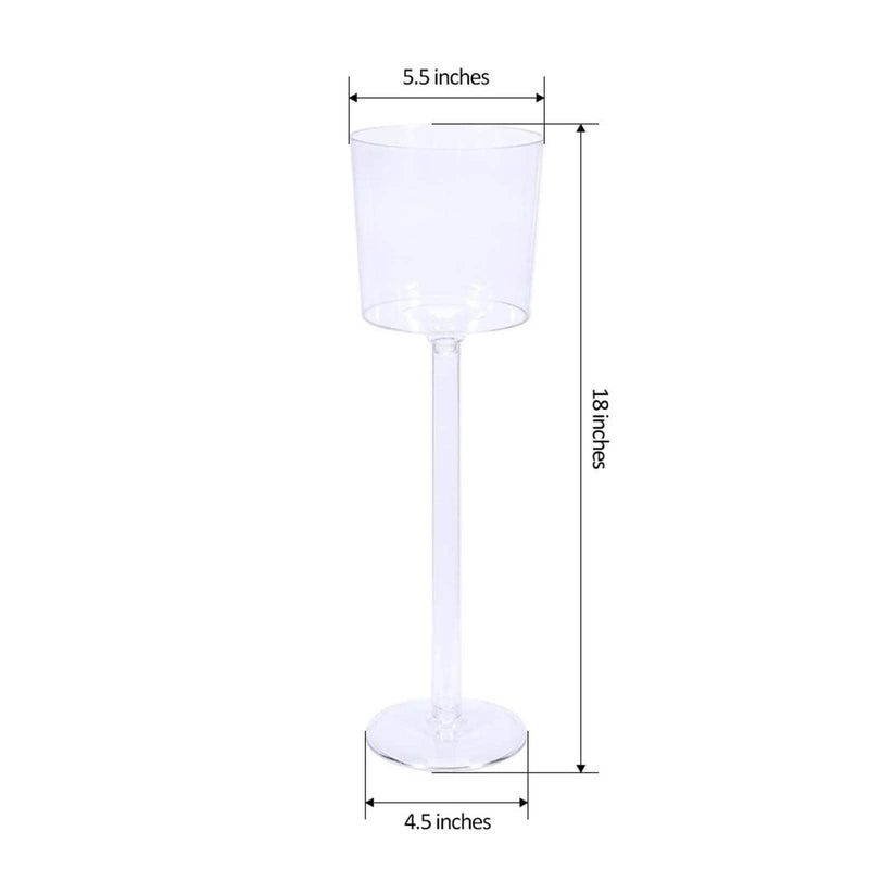 4 pcs 18" Small Plastic Vases Cups Wedding Centerpieces - Clear PROP_CUPK_004