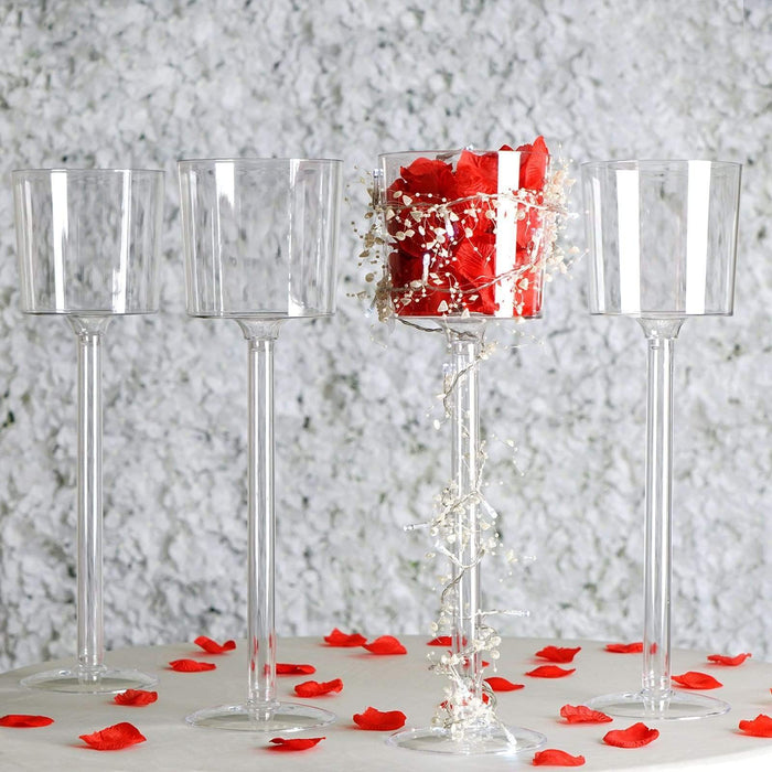 4 pcs 18" Small Plastic Vases Cups Wedding Centerpieces - Clear PROP_CUPK_004