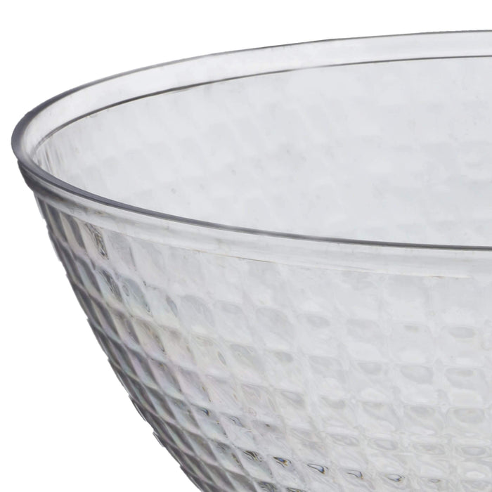 4 pcs 2 qt Clear Round Textured Plastic 9.5" Serving Bowls - Disposable Tableware PLST_BOW10_CLR_PK