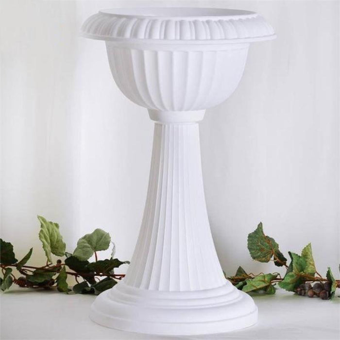 4 pcs 22" tall Decorative Italian Pedestal Flower Pots Vases - White PROP_ROMA_08