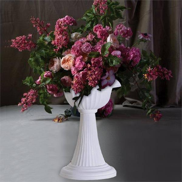 4 pcs 22" tall Decorative Italian Pedestal Flower Pots Vases - White PROP_ROMA_08