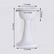 4 pcs 22" tall Decorative Italian Pedestal Flower Pots Vases - White PROP_ROMA_08