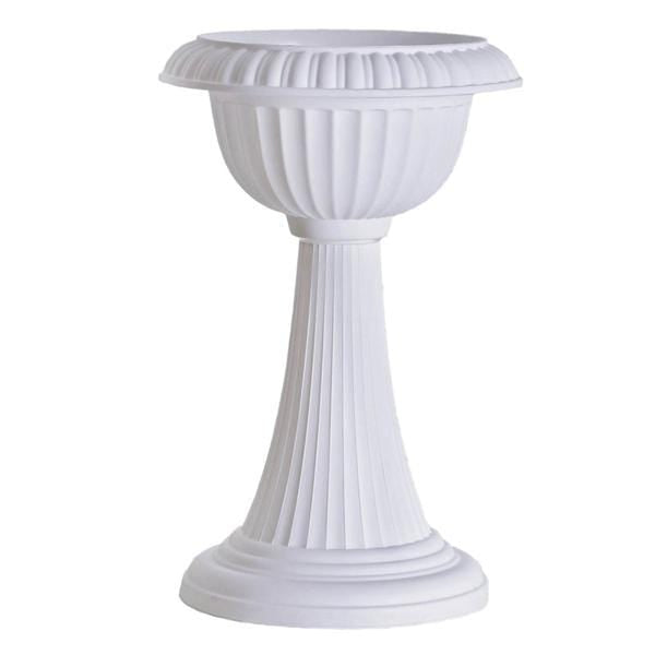 4 pcs 22" tall Decorative Italian Pedestal Flower Pots Vases - White PROP_ROMA_08