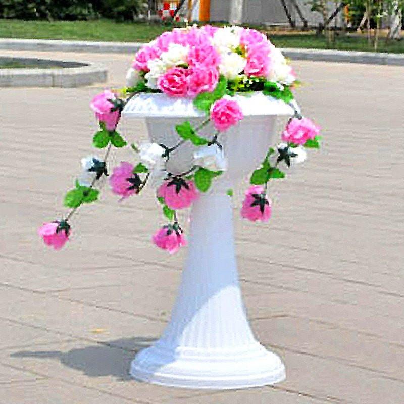 4 pcs 22" tall Decorative Italian Pedestal Flower Pots Vases - White PROP_ROMA_08
