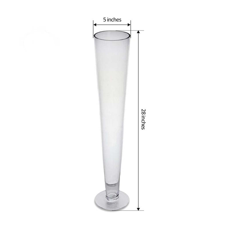 4 pcs 28" tall Trumpet Glass Wedding Vases - Clear VASE_A8_28