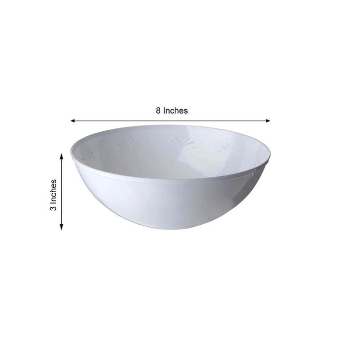 4 pcs 32 oz Round Plastic 8" Serving Bowls - Disposable Tableware