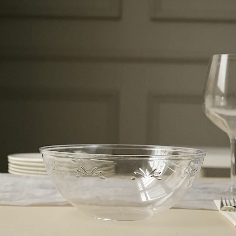 4 pcs 32 oz Round Plastic 8" Serving Bowls - Disposable Tableware