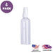 4 pcs 4 oz Fine Mist Spray Protective Refillable Empty Bottles - Clear CARE_BOTT01