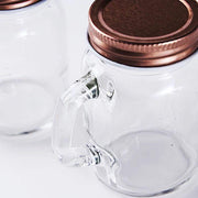 4 pcs 4 oz Glass Mason Mini Jars with Lids - Clear and Rose Gold GLAS_JAR03RG_CLR