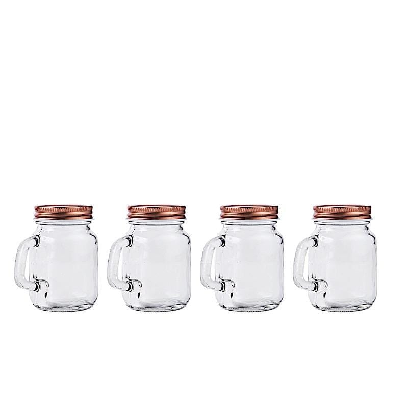 4 pcs 4 oz Glass Mason Mini Jars with Lids