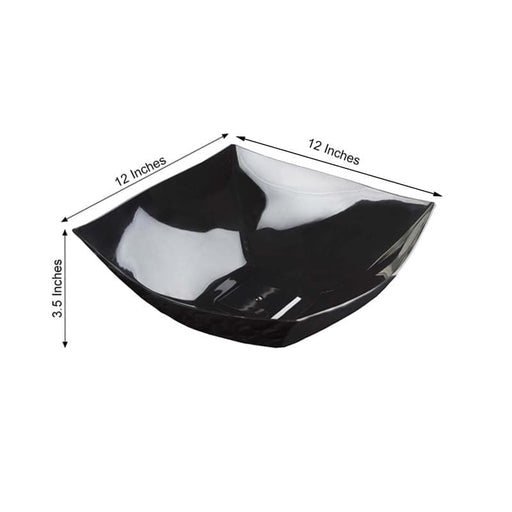 4 pcs 4 qt Square Plastic 12" Serving Bowls - Disposable Tableware