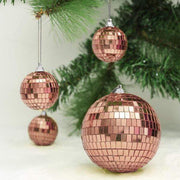 4 pcs 4" wide Glass Mirror Disco Balls Ornaments
