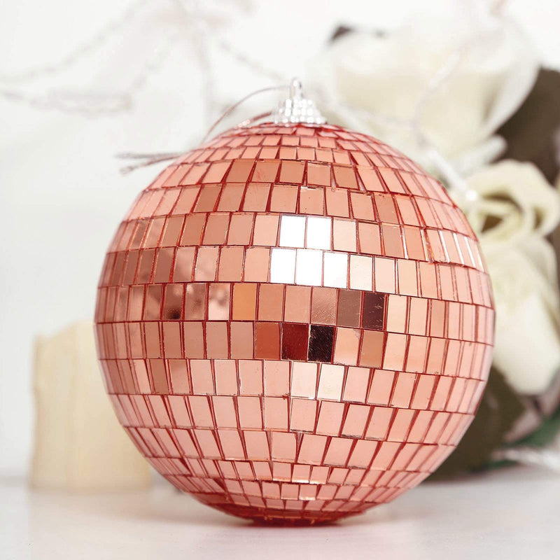 4 pcs 4" wide Glass Mirror Disco Balls Ornaments