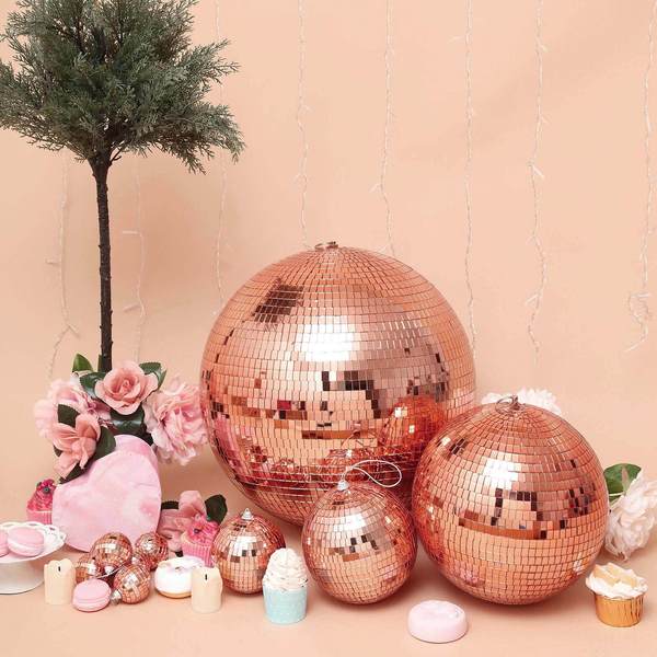 4 pcs 4" wide Glass Mirror Disco Balls Ornaments