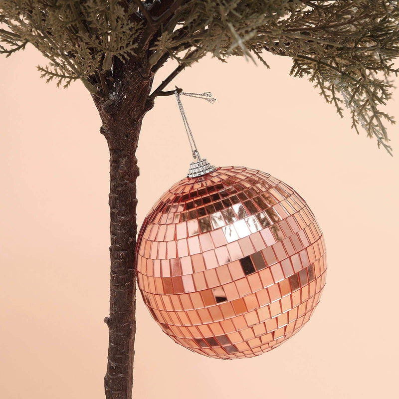 4 pcs 4" wide Glass Mirror Disco Balls Ornaments