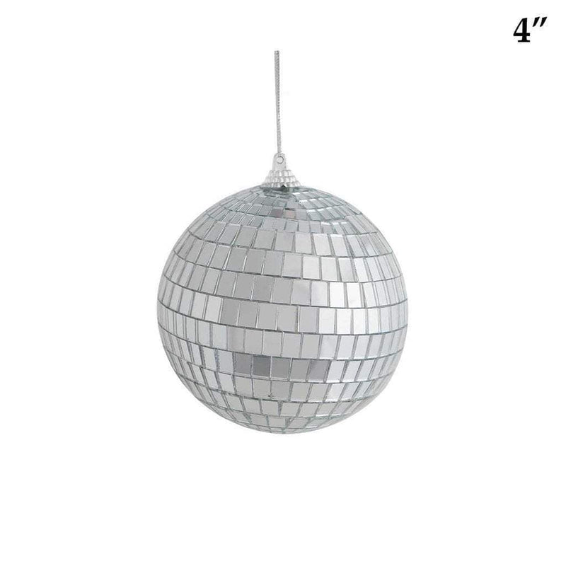 4 pcs 4" wide Glass Mirror Disco Balls Ornaments FOAM_BALL_MIR_04