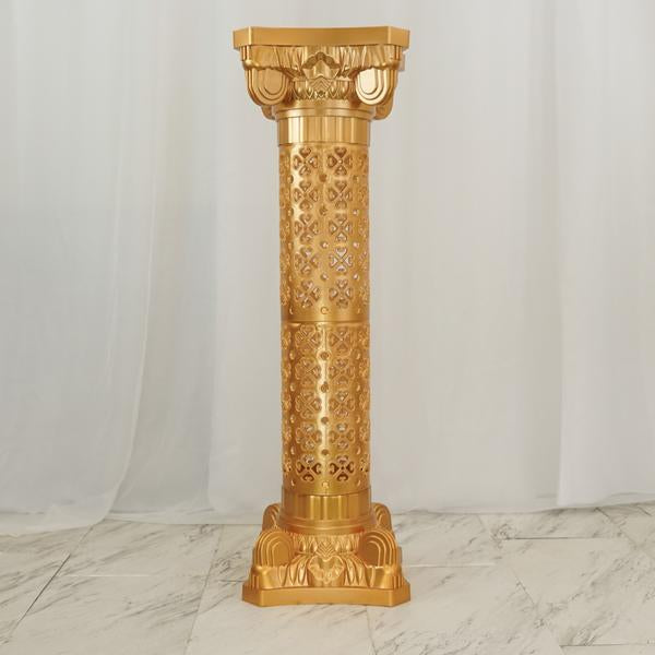 4 pcs 40" tall Adjustable Roman Decorative Columns Pedestal Stands - Gold PROP_ROMA_25